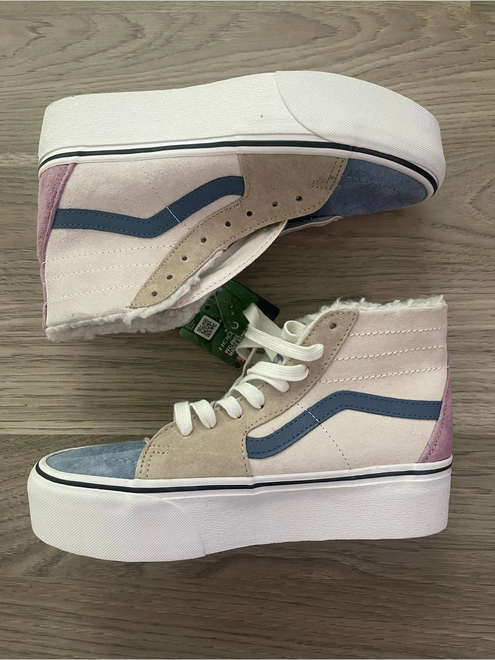 Vans Sk8-Hi Pastel Colorblock Suede and Sherpa Lined High-Top Platform Sneakers